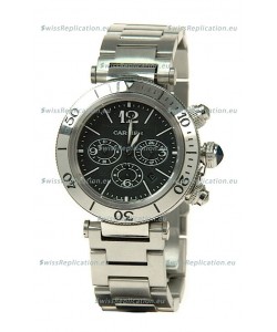 Cartier Pasha Seatimer Swiss Replica Automatic Watch in Black Dial