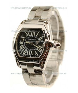 Cartier Roadster Swiss Replica GMT Watch in Black Dial