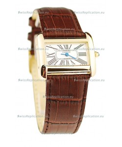 Cartier Tank Divan Japanese Replica Ladies Gold Watch