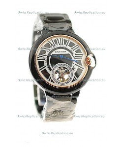 Ballon Bleu De Cartier flying Tourbillon Japanese Replica PVD Watch 