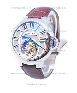 Cartier Ballon de Bleu Flying Tourbillon Swiss Silver Watch