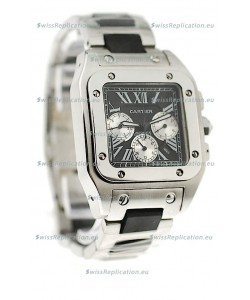 Cartier Santos 100 Japanese Replica Watch in Black Dial