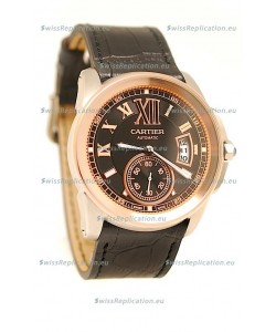 Calibre de Cartier Japanese Replica Pink Gold Watch 