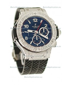 Hublot Big Bang Swiss Watch with Diamonds Embedded Case and Bezel