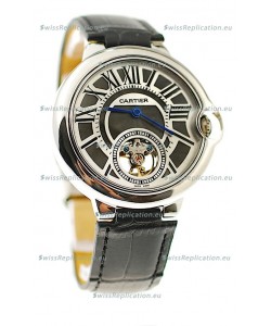 Ballon Bleu De Cartier flying Tourbillon Japanese Replica Steel Watch 