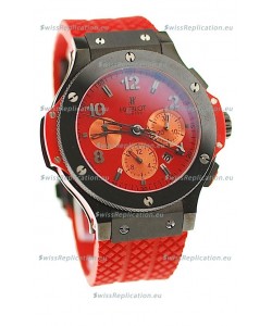 Hublot Big Bang Swiss Watch in Red Dial Ceramic Bezel