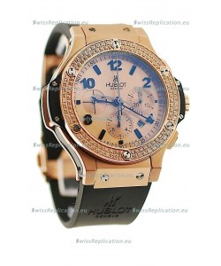 Hublot Big Bang Swiss Replica Watch in Beige Dial Diamonds Bezel