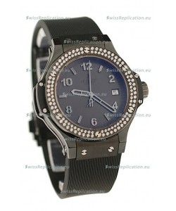 Hublot Big Bang All Black Diamonds Swiss Replica Quartz Watch