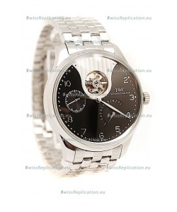 IWC Portuguese Tourbillon Mystere Replica Watch in Black Dial