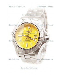 Breitling Chronograph Chronometre Swiss Replica Watch in Yellow Dial