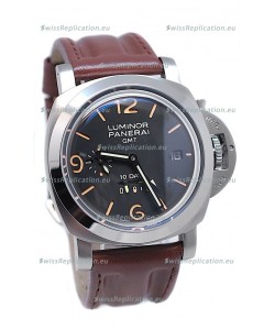 Panerai Luminor GMT 10 Days Swiss Replica Watch in Brown Strap