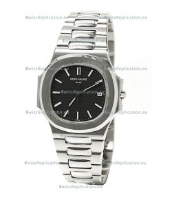 Patek Philippe Nautilus Mens Swiss Replica Watch in Black Dial