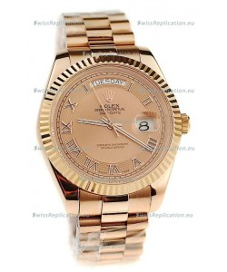Rolex Day Date Pink Gold Swiss Replica Watch