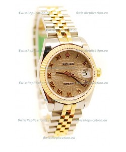 Rolex DateJust Mid-Sized Japanese Replica Two Tone Watch