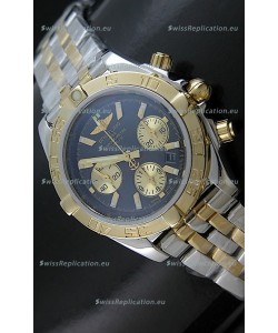 Breitling Chronomat B01 Two Tone Swiss Watch in Black Dial