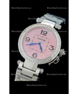 Cartier Pasha de Swiss Replica Automatic Watch in Pink Dial