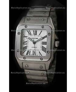 Cartier Santos Swiss Replica Watch in White Dial