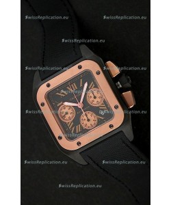 Cartier santos Swiss Replica Watch in Black Dial