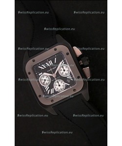 Cartier santos Swiss Replica Watch in Black Dial