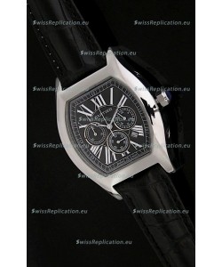 Cartier Tortue Japanese Replica Watch in Black Strap