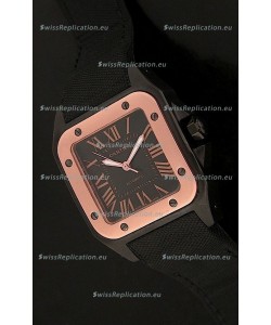 Cartier Santos Swiss Replica Watch in Black Dial