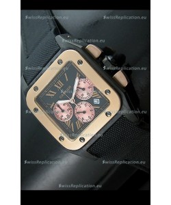 Cartier Santos Japanese Replica Watch in Black Dial