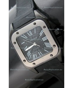 Cartier Santos 100 Japanese Replica Watch with Titanium Bezel