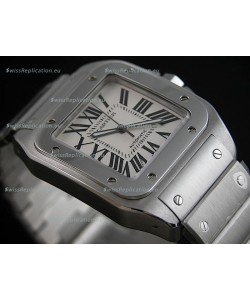 Cartier Santos Swiss Replica Watch in White Dial