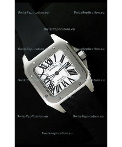 Cartier Santos 100 Swiss Replica Watch Titanium Bezel