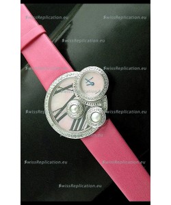 Cartier Jewellery Pearl Diamond Watch in Pink Strap