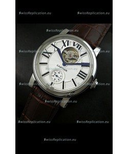 Ballon De Cartier Flying Tourbillon Japanese Replica Watch - Brown Strap