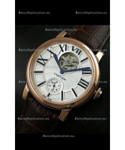 Ballon De Cartier Flying Tourbillon Japanese Replica Watch - Pink Gold Case