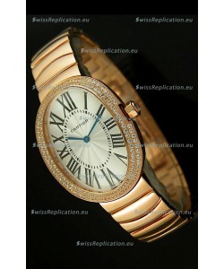 Cartier Baignoire Japanese Replica Watch in Yellow Gold/Diamonds Bezel