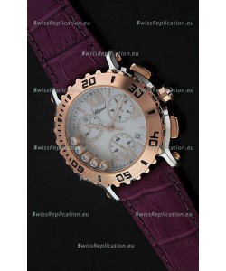Chopard Happy Sport Swiss Replica Watch in Dark Red Strap
