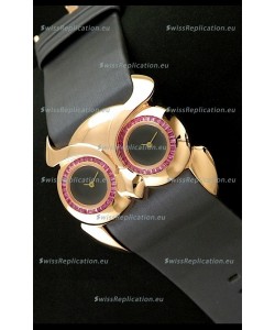 Chopard Animal World Ladies Owl Watch in Double Black Dial