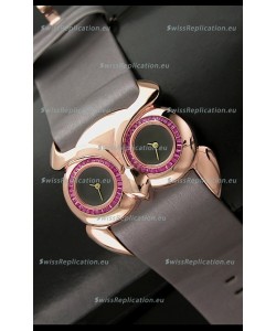 Chopard Animal World Ladies Owl Watch in Double Black Dial