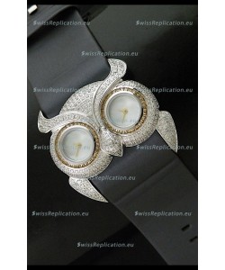 Chopard Animal World Ladies Owl Black Full Diamond Watch