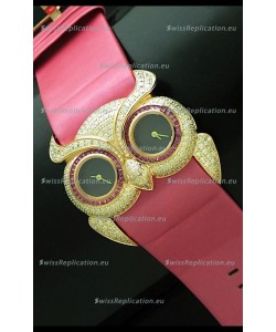 Chopard Animal World Ladies Owl Black Full Diamond Watch in Black Dial