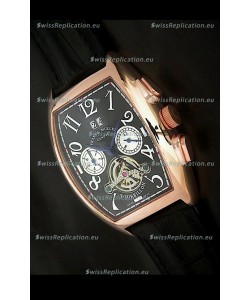 Franck Muller Tourbillon Japanese Replica Watch in Black Dial