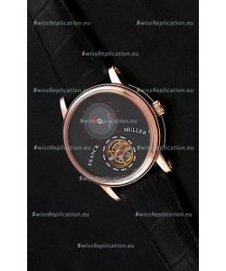 Franck Muller Classic Tourbillon Japanese Replica Watch in Black Dial