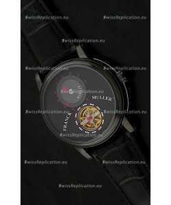 Franck Muller Classic Tourbillon Japanese Replica Watch in Black Strap