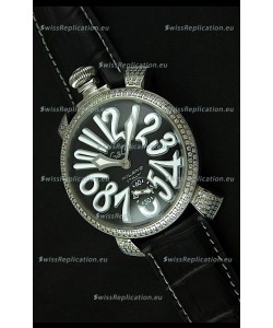 Gaga Milano Italy Manuale Replica Japanese Watch in White Markers
