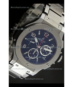 Hublot Big Bang Steel Strap in Black Dial with Steel Bezel