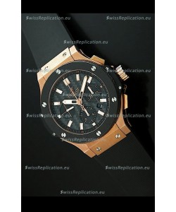Hublot Big Bang Pink Gold Swiss Replica Watch - 1:1 Mirror Replica Carbon Dial