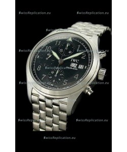 IWC Der Flieger Chronograph Swiss Replica Watch in Black Dial