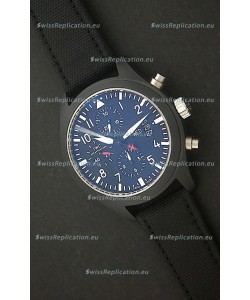 IWC Top Gun Full Ceramic Swiss Replica Watch in Blue Dial