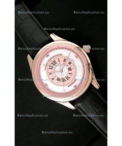 Montblanc Pure Mechanique Horlogere Swiss Replica Rose Gold Watch in Mop Pink Dial