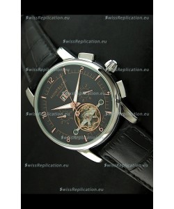 Mont Blanc Flying Tourbillon Japanese Replica Watch in Black Dial