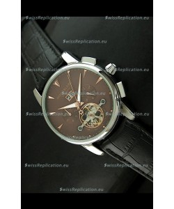 Mont Blanc Flying Tourbillon Japanese Replica Watch in Brown Dial