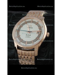 Omega De Ville Hour Vision Watch in Pink Gold Casing